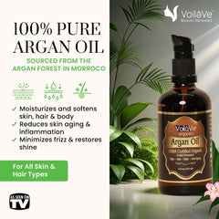 VoilaVe huile d'argan cheveux, brillance et douceur après application.
