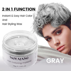 VOLLUCK Cire cheveux argent gris, finition mate et look net.