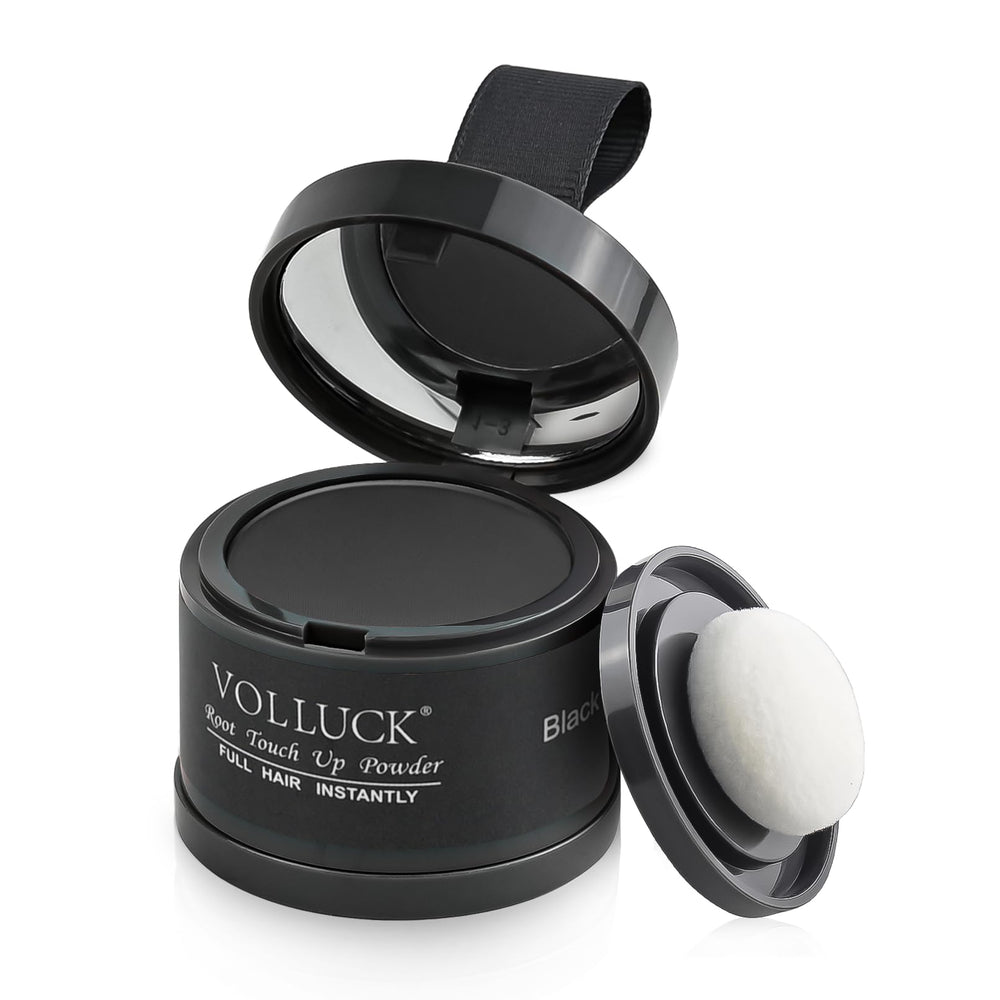 VOLLUCK poudre retouche racines noir: couverture rapide des racines pour un fini naturel