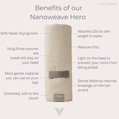 VOLO Hero Nanoweave Capri Bleu, absorption 10x poids d'eau pour un séchage accéléré.