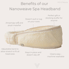 VOLO Luna Gray bandeau soin visage, pratique pour les routines quotidiennes.
