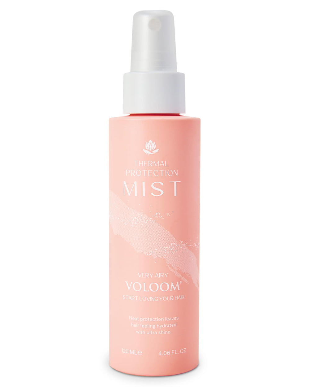 VOLOOM brume-protection thermique légère prête à vaporiser pour des cheveux soyeux.