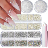 Charms VOTACOS: quatre boîtes strass flatback pour designs variés.