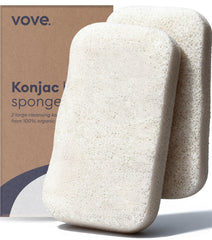 Éponge Konjac Vove en duo pour exfolier le corps en douceur