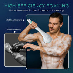 Brosse VOYOR étanche IPX6 pour une routine douche pratique.