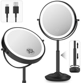 Miroir vpu avec lumière montre 1x et 30x pour un maquillage précis