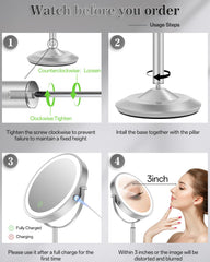 Miroir VPU en gros plan 30x détails précis pour eyeliner