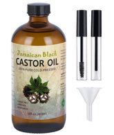 VRJEUGO huile ricin noire dans bouteille verre, soin capillaire pur et naturel.