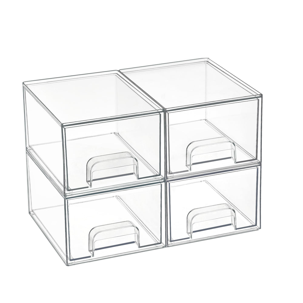Vtopmart ensemble de quatre boîtes de rangement transparent pour un accès rapide.