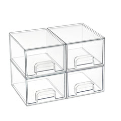 Vtopmart ensemble de quatre boîtes de rangement transparent pour un accès rapide.