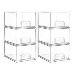 Tiroirs transparents Vtopmart empilables montrant l'organisation efficace pour espace restreint.