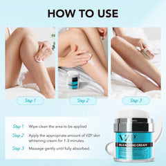 VZP crème éclaircissante pour la zone bikini, texture légère et soin ciblé.