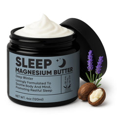 WAESKI Deep Winter Magnesium Butter, bouteille 4oz, parfum apaisant favorisant la détente du soir.