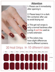 Wahrshei Ancora Red Wrap pose rapide adaptée à tous les ongles.