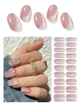 Wahrshei Strips Gel Nude Cat Eye Degradé sur ongles pour une manucure élégante