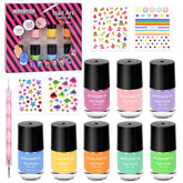 Vernis wakaniya pour enfants, 8 couleurs, application facile et séchage rapide.