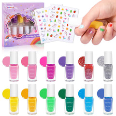 Vernis wakaniya pour enfants avec l’ensemble de 12 couleurs candy, application ludique.
