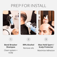 Walker Tape Ultra Hold finition sèche transparente, fini discret sur cheveux.