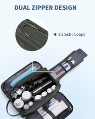 WANDF trousse toilette canvas cuir impermeable, modele robuste et chic