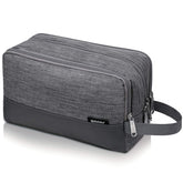 WANDF Trousse de toilette suspendue denim gris idéale pour organisation rapide en voyage.