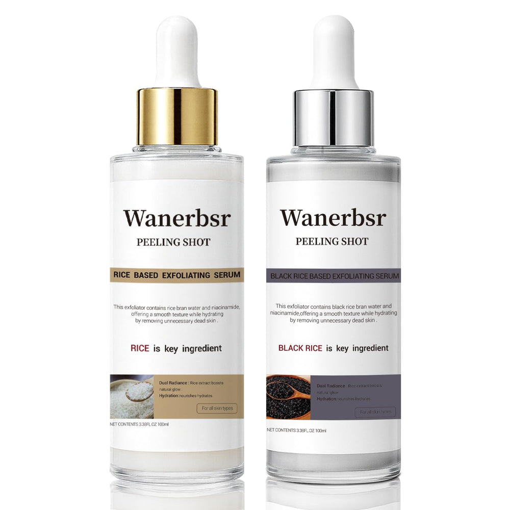 Wanerbsr Peel Shot Exfoliant riz-noir: exfoliation ciblée pour peau uniforme.