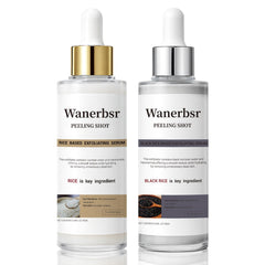 Wanerbsr Peel Shot Exfoliant riz-noir: exfoliation ciblée pour peau uniforme.