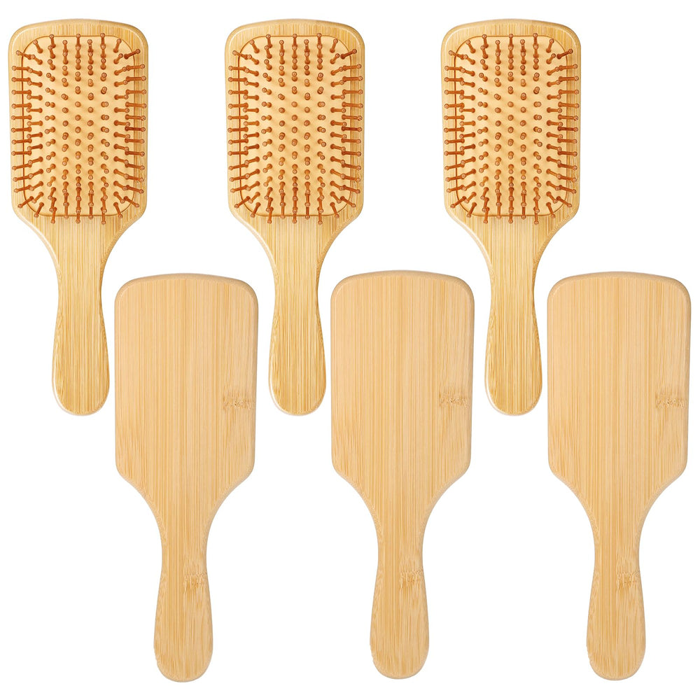 Brosse Wanmu en bambou – ensemble de 6 pour démêlage en douceur.