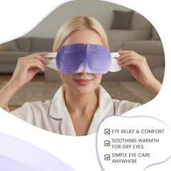 WarmSpark masque yeux auto-chauffant lavande en vol, confort pendant le trajet.