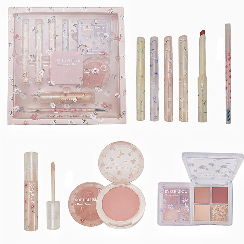 Wasaiggon kit maquillage coffret 8 pièces, ensemble complet pour débutants et styles rapides.