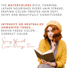 Watercolors Tressa goutte couleur cuivre déposant sur cheveux.