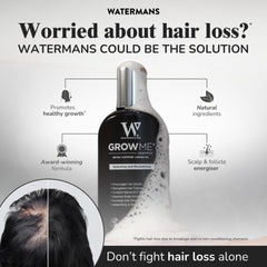Watermans Grow Me Après-Shampoing: flacon pratique, démêlage facilité et douceur.