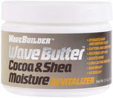 WAVEBUILDER Beurre cacao-karité bouteille, hydratation durable pour cheveux bouclés.