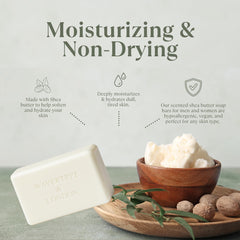 Détail beurre de karité dans le savon poire – soin nourrissant.