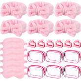 Bandes spa Wavyknot rose, maintien doux pendant les soins.