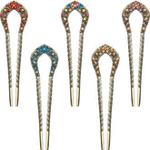 Waydress pince-chignon vintage cristal rouge, accessoire élégant pour coiffure chic.