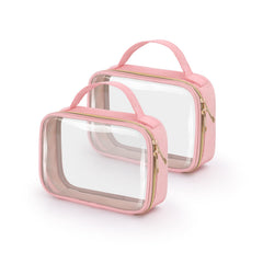 Wedama ensemble de deux sacs de toilette transparents, idéal pour l'organisation en voyage.
