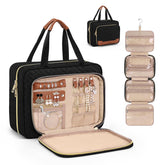 Wedama trousse toilette femme avec rangement bijoux, idéale pour voyage organisé et rangement sûr.