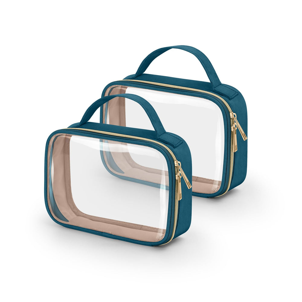 Wedama trousse toilette transparente, lot de 2, idéale pour passage rapide à l'aéroport.