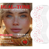 WEEMAY taches de rousseur avec paillettes rouge et argent sur le visage, look festif