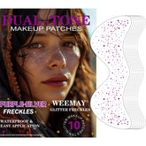 WEEMAY taches de rousseur paillettes violet et argent, apparence scintillante durable pour fêtes