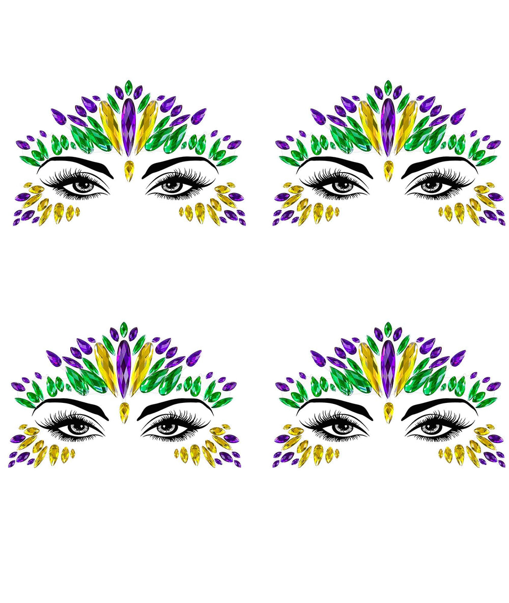 Wehhbtye autocollants bijoux yeux Mardi Gras ensemble: éclat éphémère pour maquillage festif.