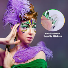 Wehhbtye strass yeux Mardi Gras, option décorative réutilisable avec colle à cils.