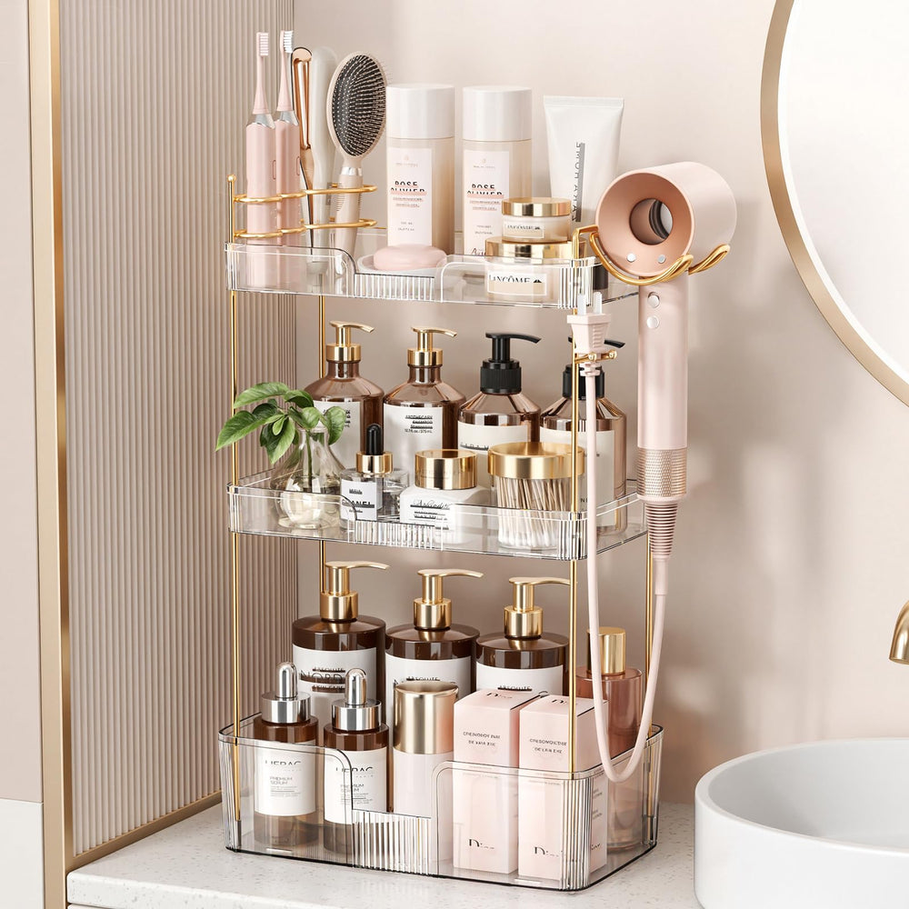 Weidace organisateur bain 3 niveaux clair pour rangement optimise