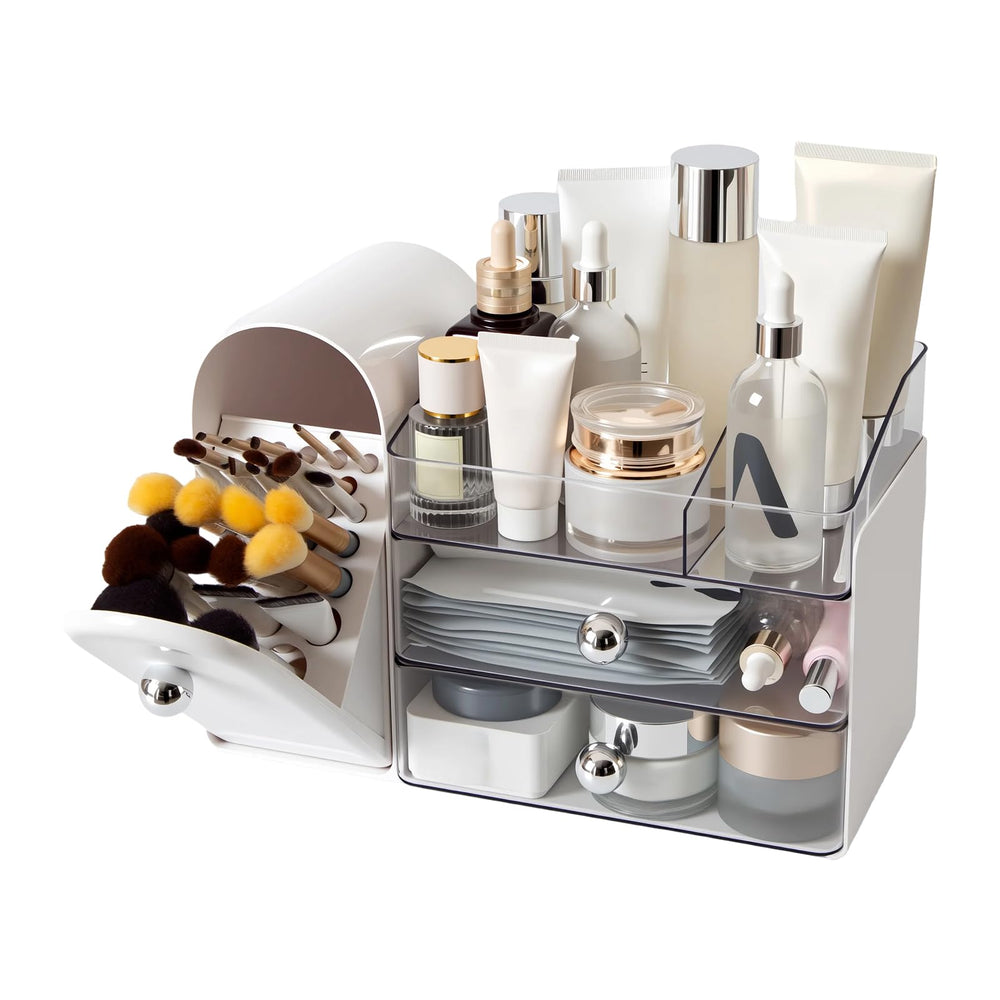 Weidace organiseur maquillage avec porte-pinceaux sur coiffeuse, protection des brosses et rangement pratique