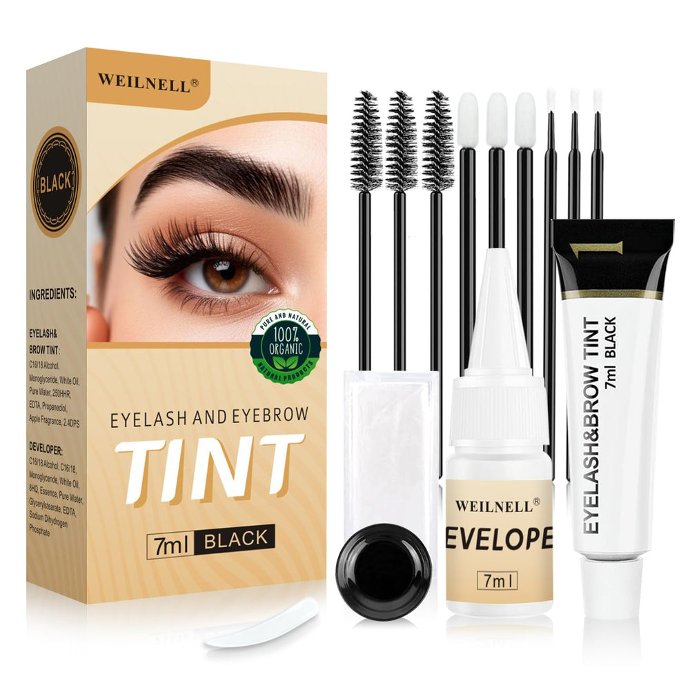 WEILNELL kit couleur cils et sourcils, emballage pratique.