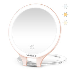Miroir WEILY avec agrandissement 10x et 1x pour un maquillage précis.