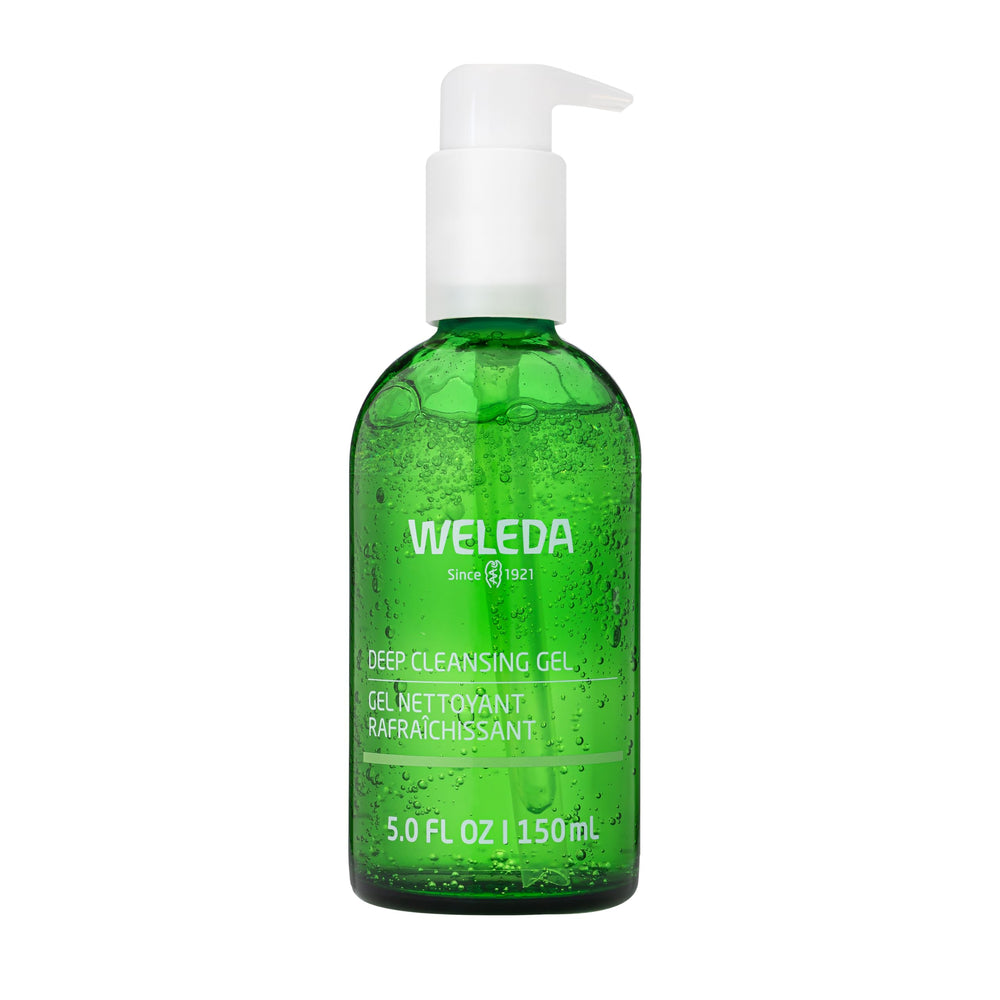Weleda Gel Nettoyant Profond, bouteille pompe facilite le dosage et le nettoyage en douceur.