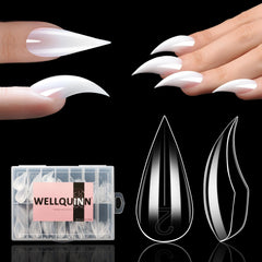 Wellquinn formes duales griffes-chat courbes, contours précis pour extensions nettes.