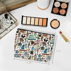 Trousse Wenboco imprimé double-face, rangement pratique pour cosmétiques et petits accessoires.