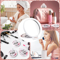 Miroir Wenqik compact 6,3 x 7 cm, rose clair, pratique en voyage